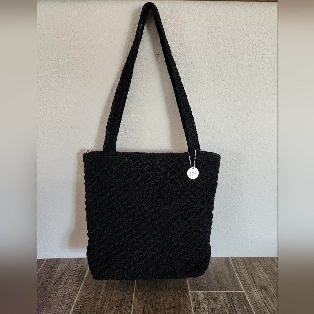 Vintage Black The Sak Crocheted Purse